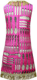 Fringed Utensil Print Mini Dress