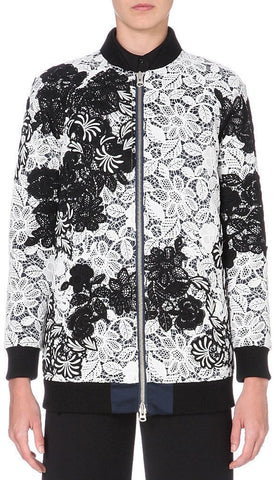 Lace Two-Toned Bomber Jacket - DESIGNER INSPIRED FASHIONS