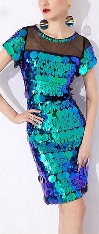 Sequin-Embellished Cocktail Dress | DESIGNER INSPIRED FASHIONS