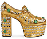 'Amilina' Embellished Platform Loafer - Black, Red, Metallic Gold | DESIGNER INSPIRED FASHIONS