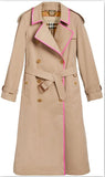 Tape Detail Cotton Gabardine Trench Coat