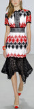 Asymmetrical Lace Macrame Midi Dress