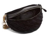 Small Velvet Jacquard Logo Belt Bag - Blue or Black