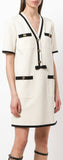 Grosgrain-Trimmed Mini Dress