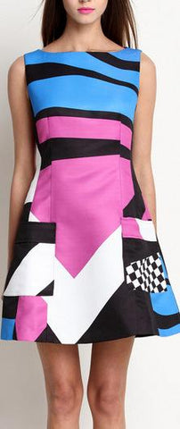A-Line Printed Mini Dress
