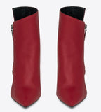 Niki Wedge Bootie in Leather - Red