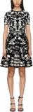 Black & White Botanical Spine Dress