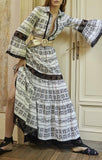 Long-Sleeve Printed Dress