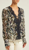 Paisley-Print Silk Blouse