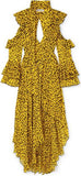 Ruffled Leopard-Print Silk-Georgette Wrap Maxi Dress