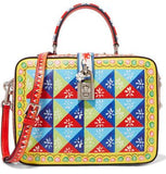 Printed Textured-Leather Shoulder Bag