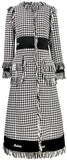 Houndstooth Fringed Coat