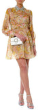 Floral-Print Crystal-Collar Georgette Mini Dress | DESIGNER INSPIRED FASHIONS