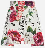 Peonies Printed Brochen Skirt