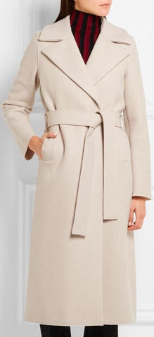 Wool Wrap Coat, Beige