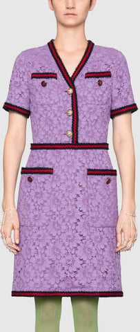 Flower Lace Dress, Purple