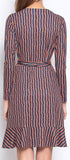 Wavy Print Wrap Dress