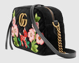 GG Marmont Velvet Small Shoulder Bag