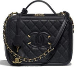 Grained Calfskin & Gold-Tone Metal Handbag