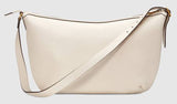 Print Half-Moon Hobo Bag, White