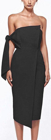 Shoulder Tie Dress - Black or White