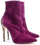 'Venice' Booties in Purple or Black - DESIGNER INSPIRED FASHIONS
