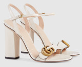Leather Double G Sandals - Black, Burgundy, White, Brown