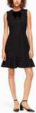 Black Ruffle Tweed Dress with Bow