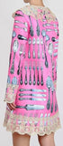 Utensil Print Lace-Trim Shift Dress