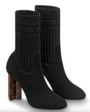 Silhouette Sock Ankle Boots, Black