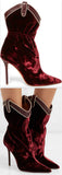 Daisy 100 Leather-Trimmed Velvet Ankle Boots