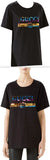 Rainbow Sequin Logo Tee, Black