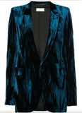 Velvet One-Button Blazer