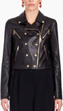 Zipper-Trimmed Biker Jacket