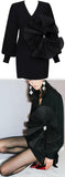 Black Bow-Embellished Mini Dress