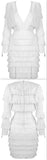 Fringed Tiered Low-Cut Mini Dress
