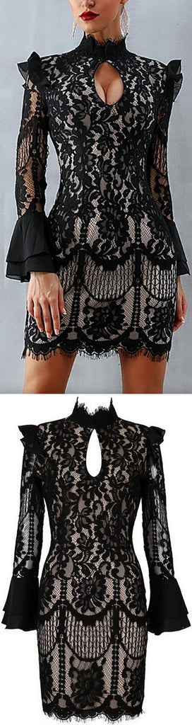 Black Lace Mini Dress