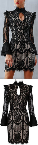 Black Lace Mini Dress