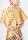 Asymmetrical Sequined Dress with Capelet