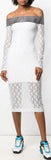 Off-the-Shoulder Lace Crystal Dress