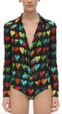 Heart Print Jersey Bodysuit | DESIGNER INSPIRED FASHIONS