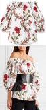 Off-the-Shoulder Floral-Print Cotton-Poplin Top | DESIGNER INSPIRED FASHIONS