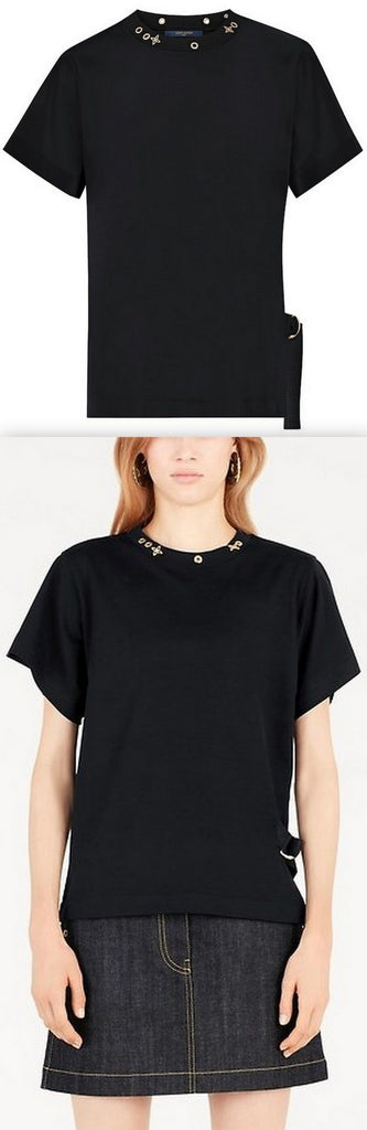 Side Strap T-Shirt, Black | DESIGNER INSPIRED FASHIONS