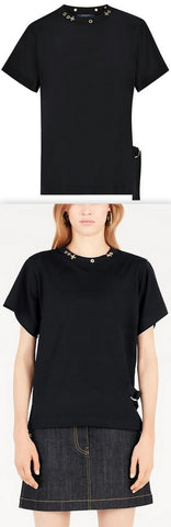 Side Strap T-Shirt, Black | DESIGNER INSPIRED FASHIONS