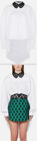 Lace Crotch-Collar Shirt | DESIGNER INSPIRED FASHIONS