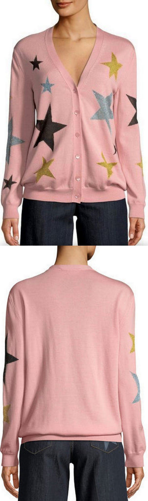 Star Print Cardigan Sweater