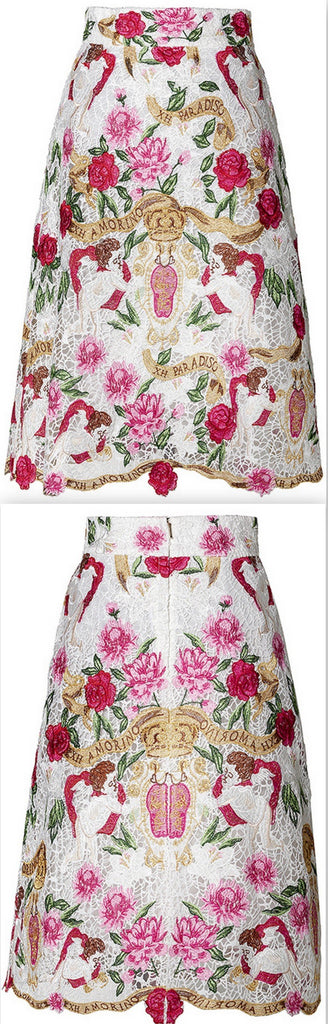 Embroidered Macrame Skirt