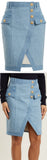 Textured-Denim Mini Skirt