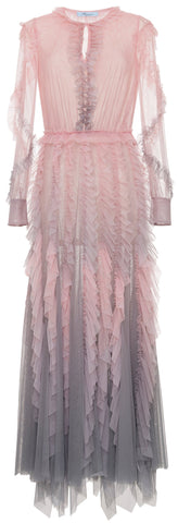 Ombre Ruffle Midi Dress