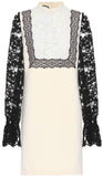 Black Lace-Trimmed Jersey Dress